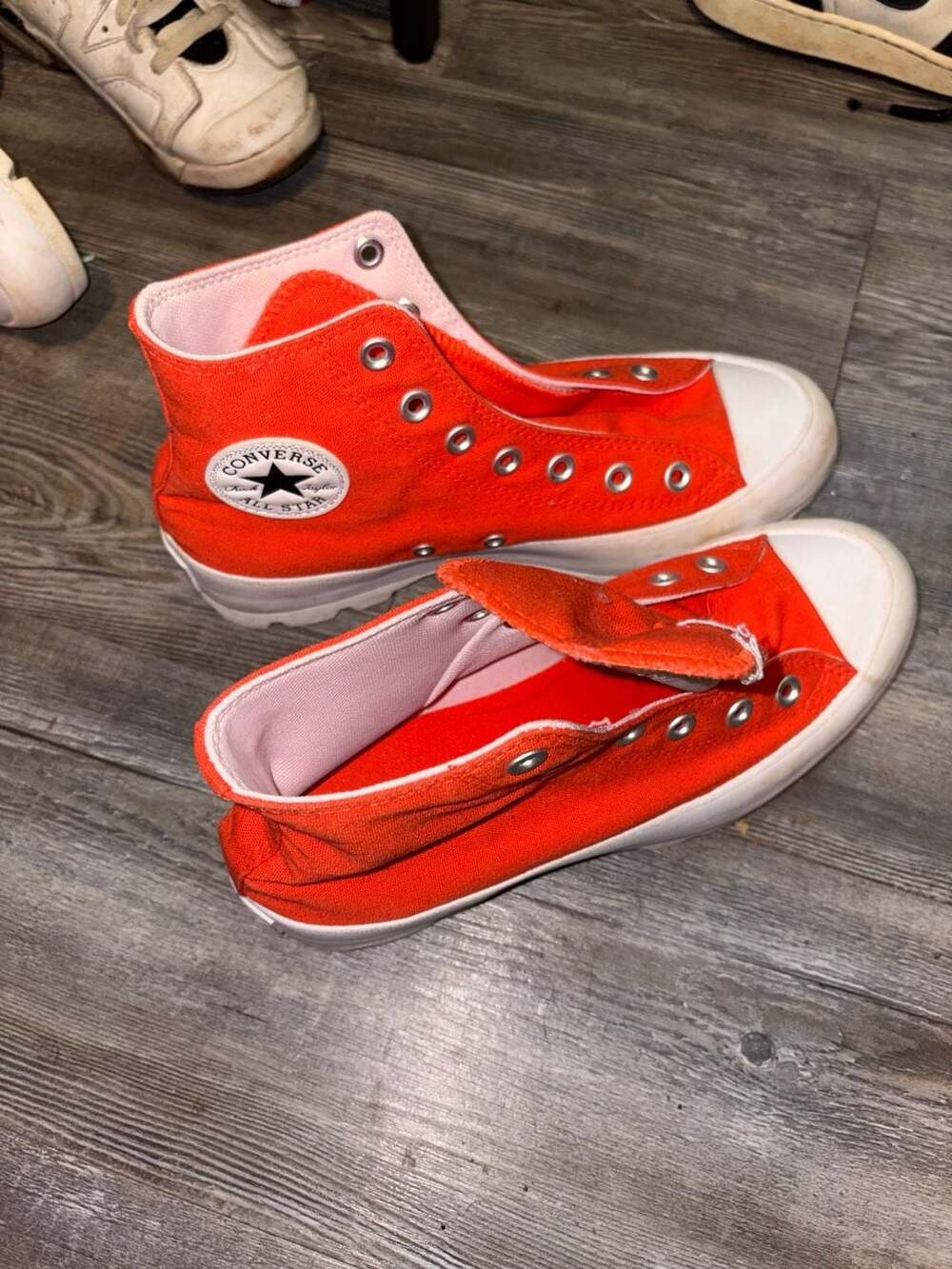 Converse Chuck Taylor All Star Lugged High Top Sneakers - Orange Red 8